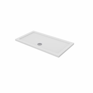 Essentials 1300 x 700mm Rectangle Stone Shower Tray White