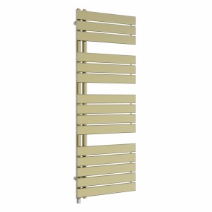 Kristiansund 1380 x 500mm Brushed Brass Simple Electric Heated Towel Rail