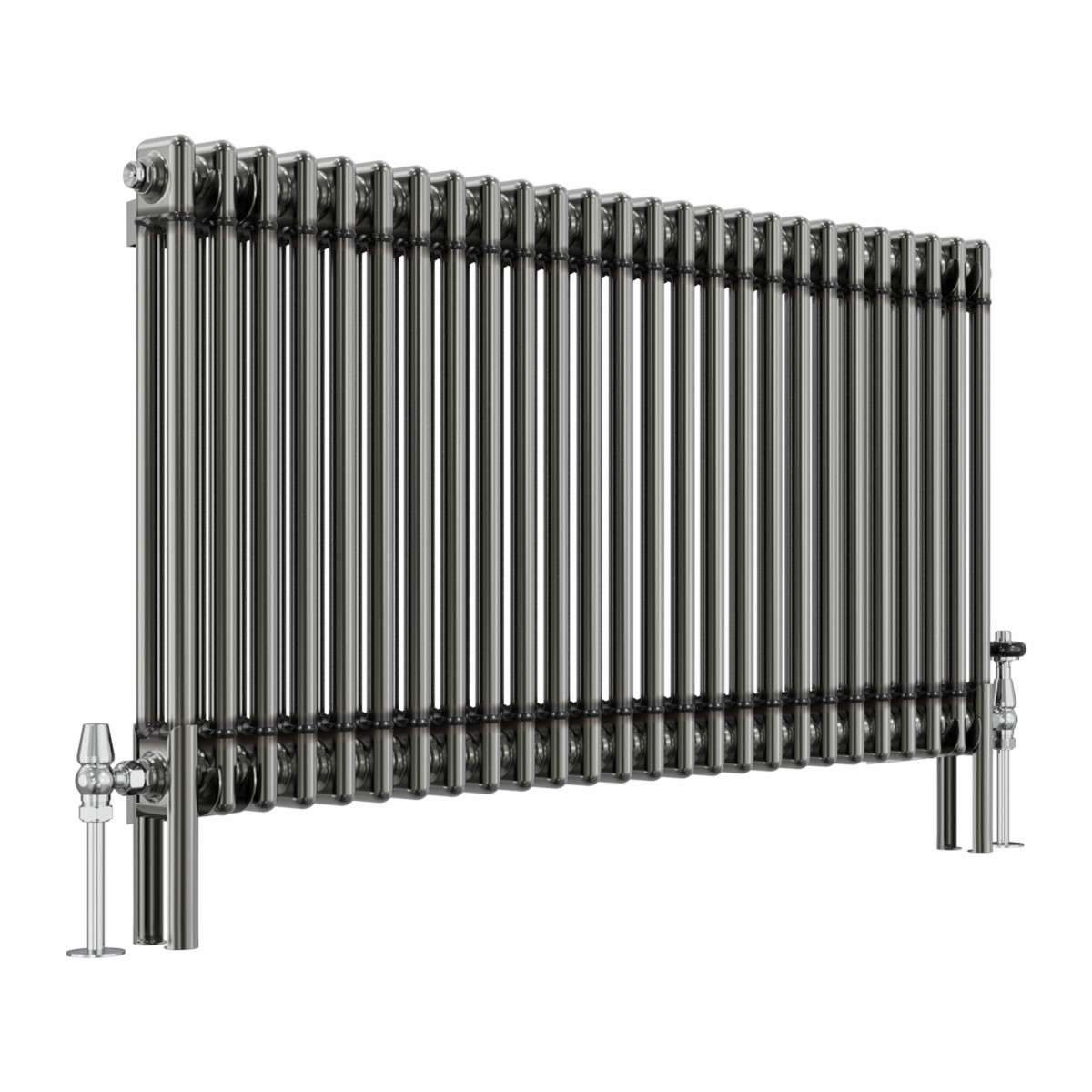 Bern 600 x 1190mm Raw Metal Double Column Horizontal Traditional Radiator