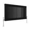 Bern 600 x 1190mm Black Double Column Horizontal Traditional Radiator