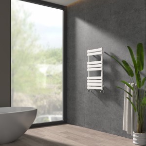 Juva 950 x 500mm White Flat Panel Heated Towel Rail