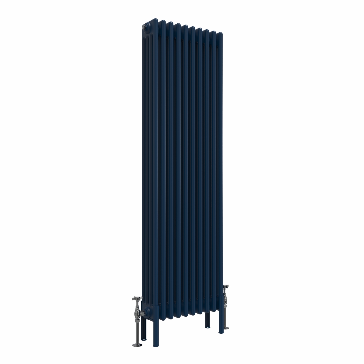 Bern 1500 x 470mm Sapphire Blue Four Column Vertical Traditional Radiator