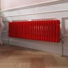 Bern 300 x 1190mm Traditional Signal Red Double Horizontal Column Radiator