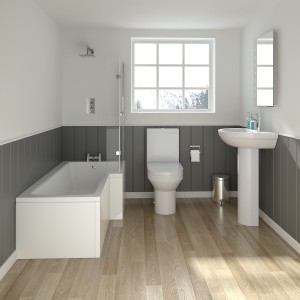 Calgary 1700mm Right Hand L Shape Shower Bath Suite