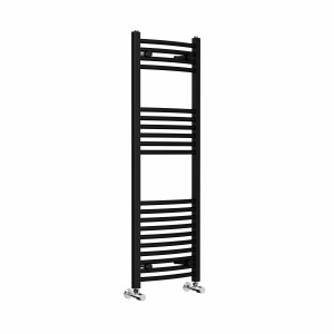 Fjord 1200 x 400mm Curved Black Heated Towel Rail