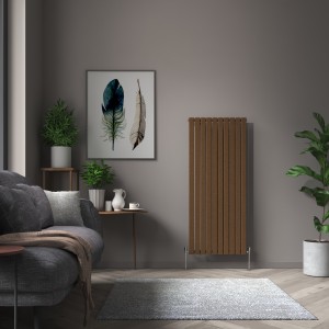 Karlstad 1600 x 682mm Black Copper Single Vertical Flat Panel Designer Radiator