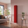 Lulea 1600 x 270mm Signal Red Double Flat Panel Vertical Designer Radiator