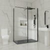Wasdale 760mm Wet Room Screen, 760mm Wet Room Screen with 300mm Wet Room Return Screen - Black