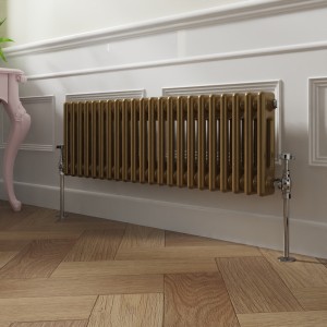 Bern 300 x 1010mm Metallic Gold Double Horizontal Column Radiator