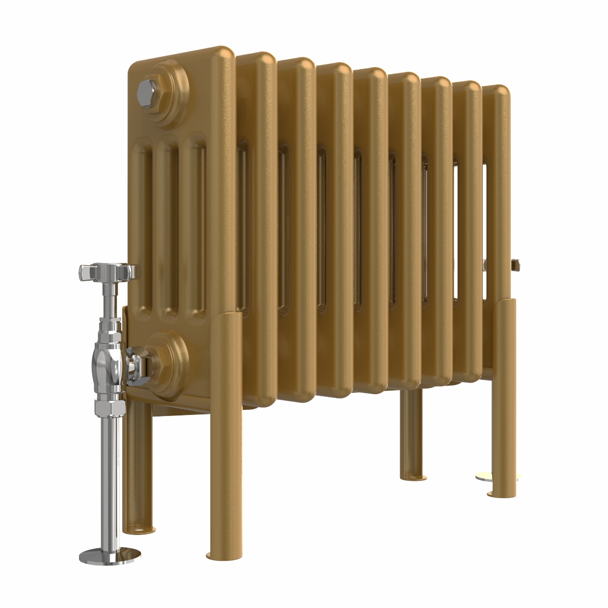 Bern 300 x 425mm Traditional Metallic Gold Horizontal Four Column Radiator