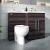Calm Grey Right Hand Combination Vanity Unit Basin L Shape with Back to Wall Splash Toilet & Soft Close Seat & Concealed Cistern - 1100mm