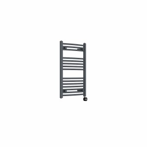 Fjord 800 x 500mm Curved Anthracite Thermostatic Touch Control Electric Heated Towel Rail