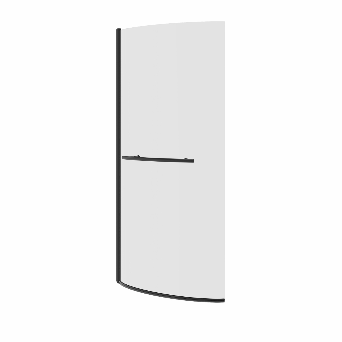 Borrowdale - 1400mm P Shape Bath Screen with Towel Rail - Black