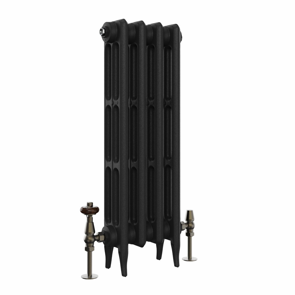 Classic 745 x 282mm Black Primered Finish Triple Column Cast Iron Radiator - 4 Sections