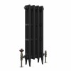 Classic 745 x 282mm Black Primered Finish Triple Column Cast Iron Radiator - 4 Sections