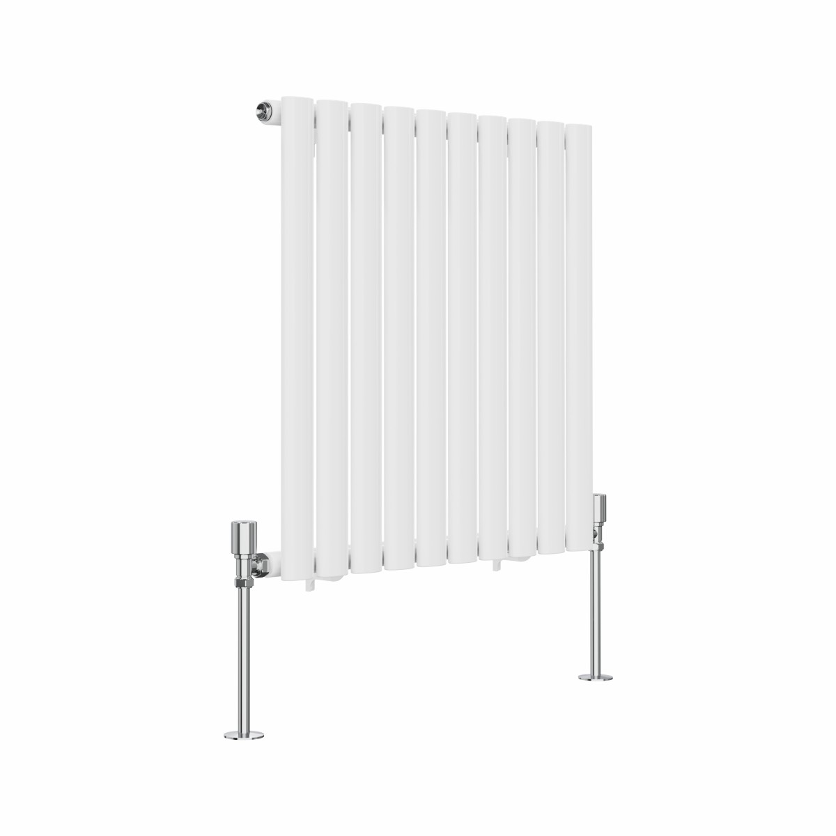Norden 600 x 591mm White Single Horizontal Oval Tube Designer Radiator