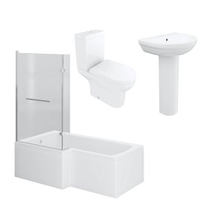 Calgary 1700mm Left Hand L Shape Shower Bath Suite