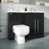 Calm Matt Black Right Hand Combination Vanity Unit Basin L Shape with Back to Wall RAK Series 600 Toilet & Soft Close Seat & Concealed Cistern - 1100mm