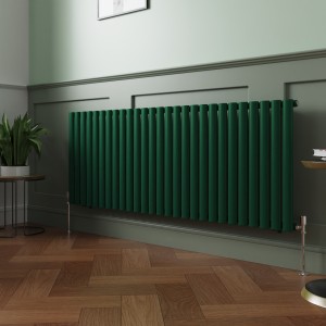 Norden 600 x 1594mm Moss Green Single Oval Column Horizontal Designer Radiator