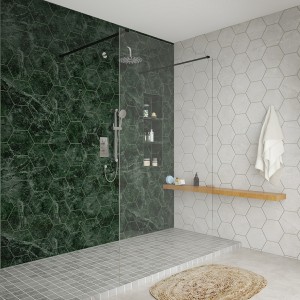 Wasdale 1200mm Black Walk Through Wet Room Screen