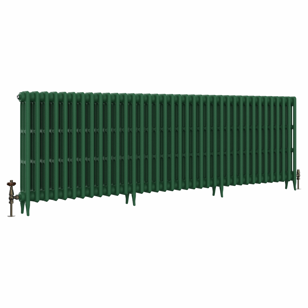 Classic  745 x 2328mm Farrow & Ball Duck Green Triple Column Cast Iron Radiator - 37 Sections