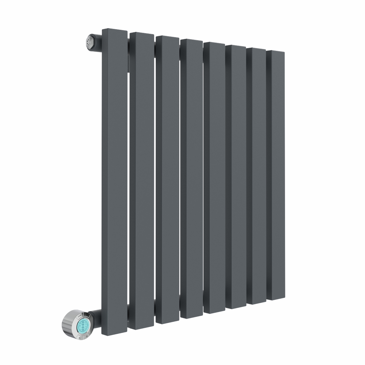 Lulea 600 x 550mm Anthracite Flat Panel Horizontal Wifi Electric Radiator - 600W