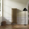 Bern 1500 x 560mm Traditional Metallic Gold Vertical Four Column Radiator