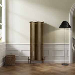 Bern 1500 x 560mm Traditional Metallic Gold Vertical Four Column Radiator
