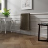 Bern 600 x 425mm Black Gold Triple Column Horizontal Traditional Radiator