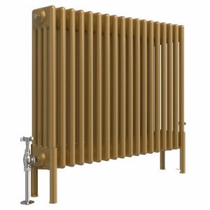 Bern 600 x 830mm Traditional Metallic Gold Horizontal Four Column Radiator