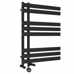 Koli 800 x 600mm Dual Fuel Black Thermostatic Touch Control Electric Heated Towel Rail