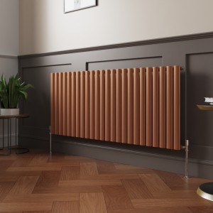 Norden 600 x 1417mm Metallic Bronze Single Oval Column Horizontal Designer Radiator