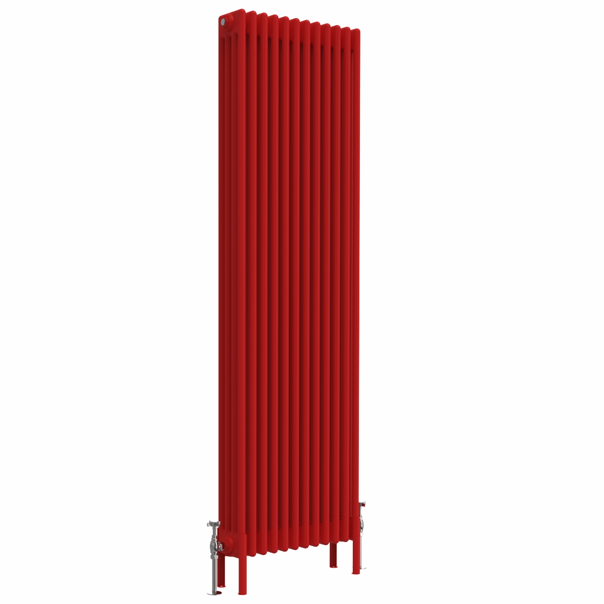 Bern 1800 x 560mm Traditional Signal Red Vertical Four Column Radiator