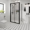 Ennerdale 900mm Bi-Fold Shower Door with 700mm Side Panel - Black