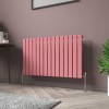 Karlstad 600 x 1022mm Rose Pink Single Horizontal Flat Panel Designer Radiator