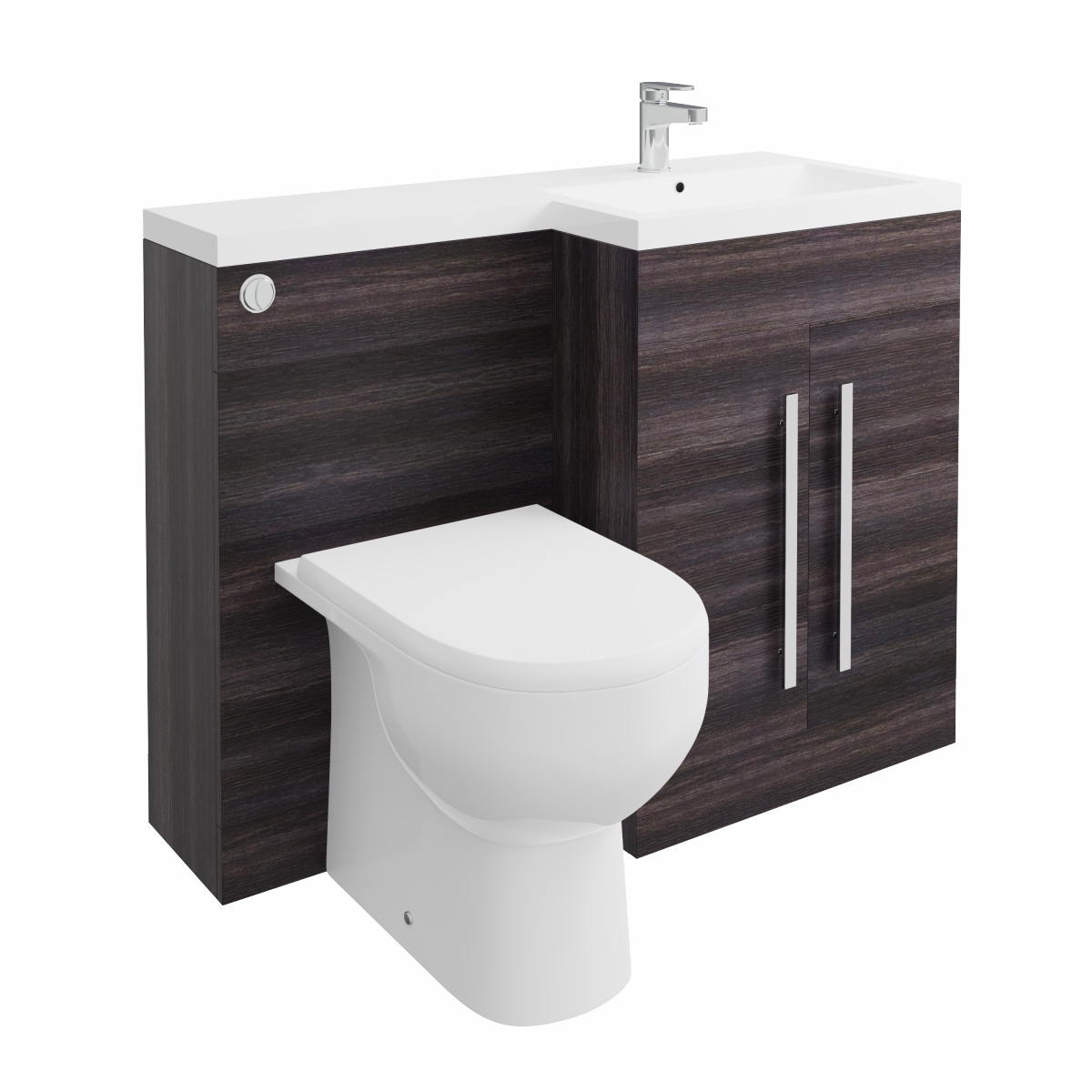 Calm Grey Right Hand Combination Vanity Unit with RAK-Tonique Toilet & Soft Close Seat & Concealed Cistern - 1100mm