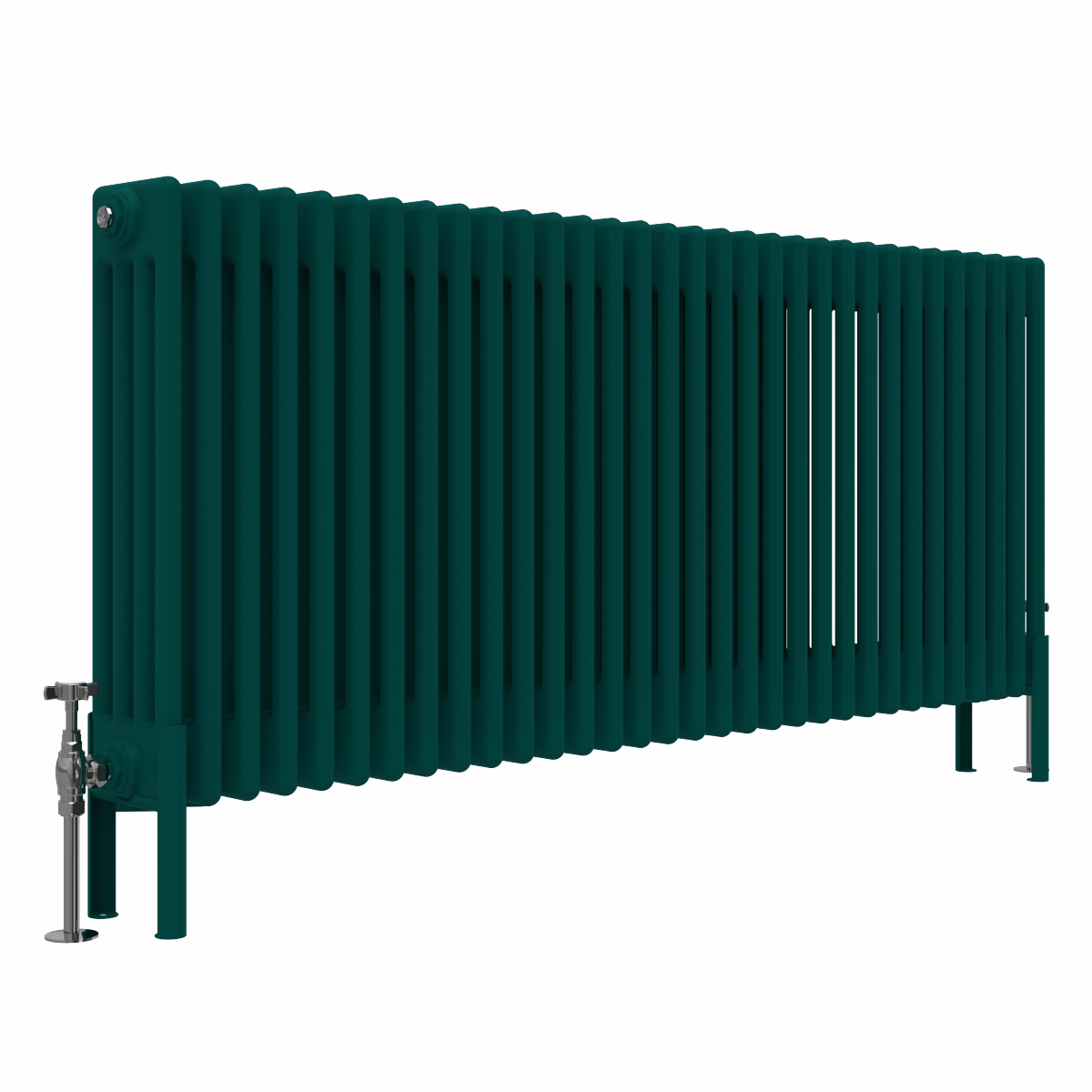Bern 600 x 1460mm Traditional Blue Green Horizontal Four Column Radiator