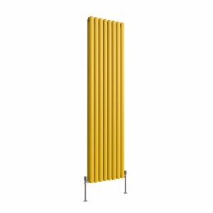 Norden 1800 x 473mm Zinc Yellow Double Vertical Oval Column Designer Radiator