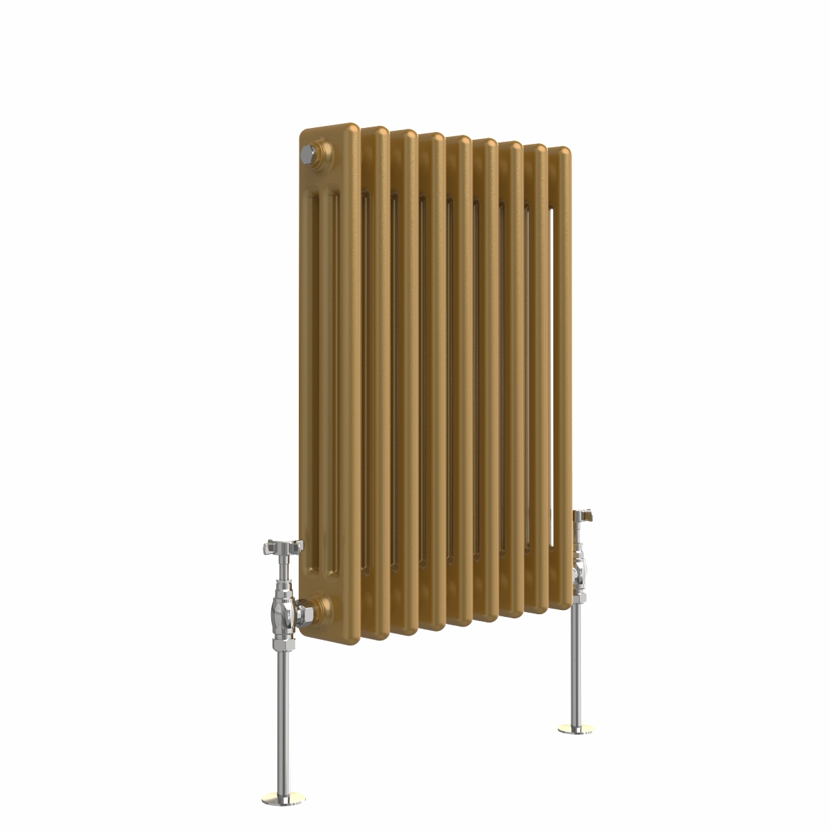 Bern 600 x 425mm Metallic Gold Triple Horizontal Column Radiator