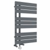 Kristiansund 824 x 500mm Dual Fuel Anthracite Electric Thermostatic Touch Control Electric Heated Towel Rail