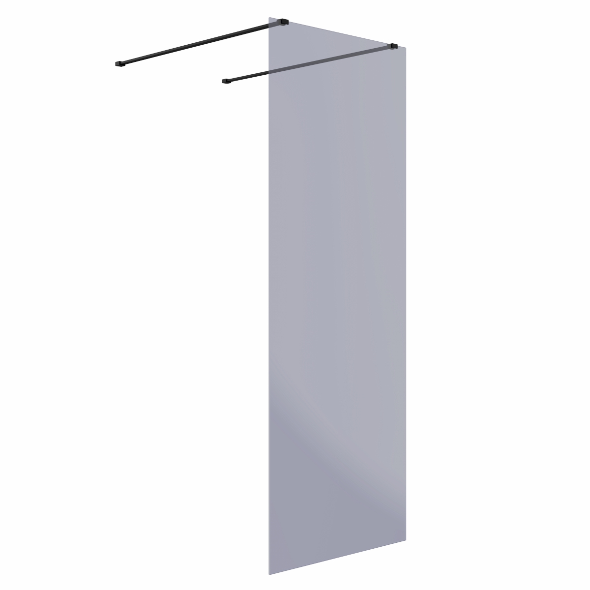 Wasdale 760mm Black Smoked Walk Through Wet Room Screen