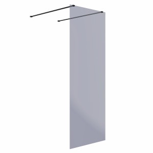 Wasdale 760mm Black Smoked Walk Through Wet Room Screen