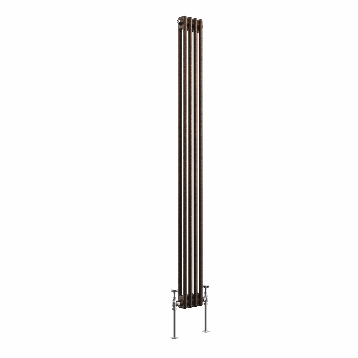 Bern 1800 x 200mm Black Copper Double Column Vertical Traditional Radiator