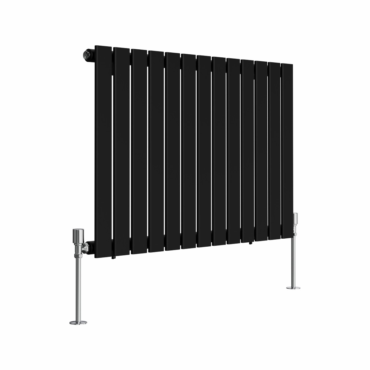 Karlstad 600 x 886mm Black Single Horizontal Flat Panel Designer Radiator