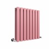 Lulea 600 x 550mm Rose Clair Pink Double Flat Panel Horizontal Designer Radiator