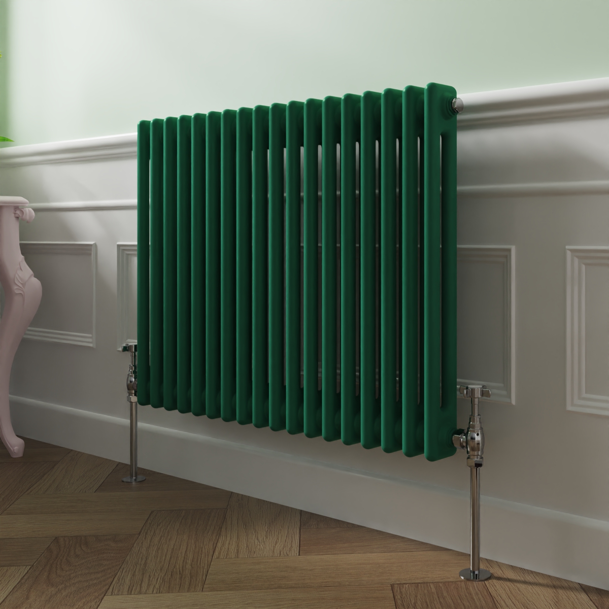 Bern 600 x 830mm Moss Green Double Horizontal Column Radiator