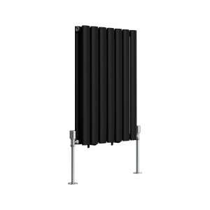 Norden 600 x 414mm Black Double Horizontal Oval Tube Designer Radiator