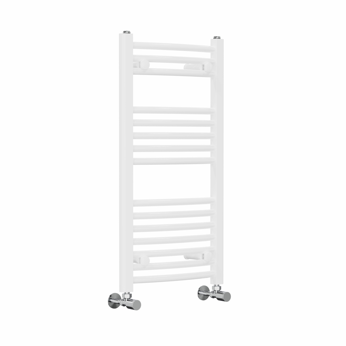 Fjord 800 x 400mm Curved White Heated Towel Rail