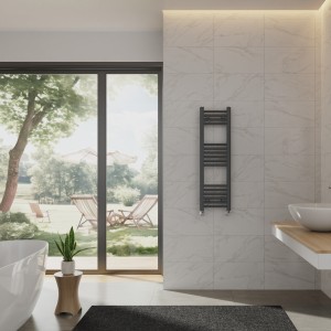 Bergen 1000 x 300mm Straight Anthracite Heated Towel Rail