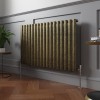 Norden 600 x 1004mm Black Gold Single Horizontal Oval Column Designer Radiator